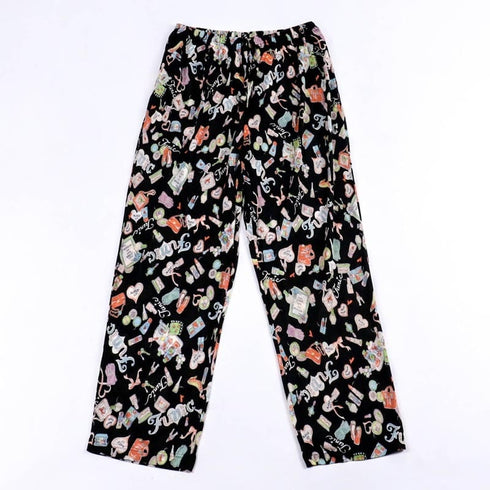 パジャマ TUNIC アクリル天竺・メイクアップキャラ 長袖ネックギャザートレーナーパジャマ フリーサイズ クロ