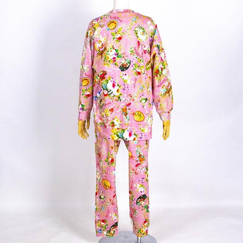 【セール】パジャマ TUNIC 40接結・ローズエンジェル フリーサイズ トレーナーパジャマ ピンク AWS-23437-A ¥23,100→¥16,100