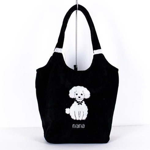 バッグ 横浜ナナ NANA ストリートバッグ プードル柄 クロシロ nn-st5-C