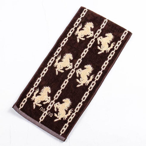 タオル 横浜ナナ 湘南ナナ NANA フェイスタオル ハーフ ホース柄 茶ベージュ nn-fth32-AB