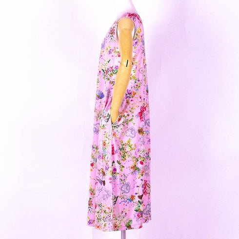 ワンピース TUNIC ビスコラピア・リリーフェアリー ノースリーブワンピース ピンク 13422-B