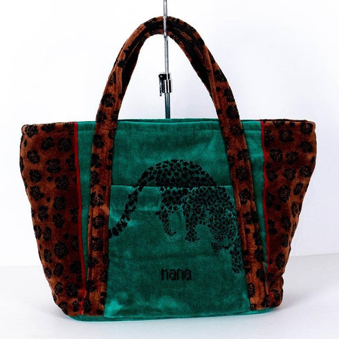 バッグ 横浜ナナ 湘南ナナ NANA トートバッグ小 ジャガー柄 グリーン nn-tts5C