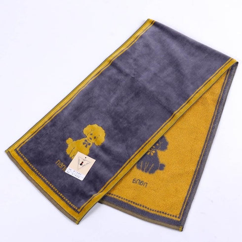 タオル 横浜ナナ NANA スポーツタオル プードル グレーイエロー nn-spt16