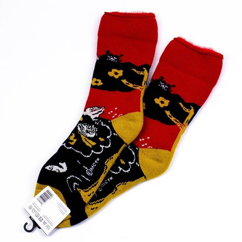 ソックス MOOMIN モコモコソックス ミィ―とムーンフィッシュ レッド サイズM 36-38 (22.5ー25cm)MM033M-RD