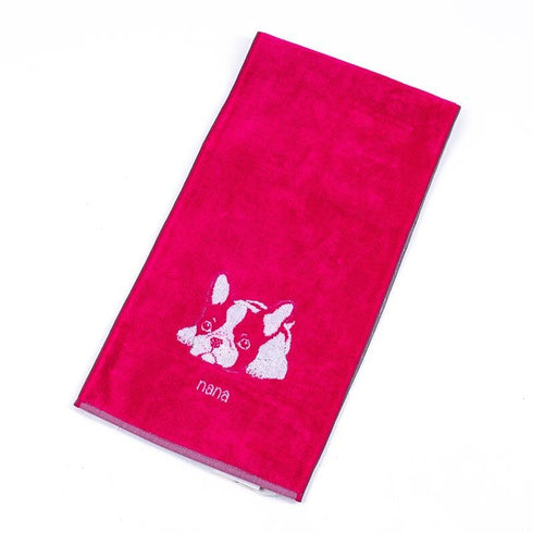 タオル 横浜ナナ 湘南ナナ NANA スポーツタオル フレンチブルドッグ アカシロ nn-spt202