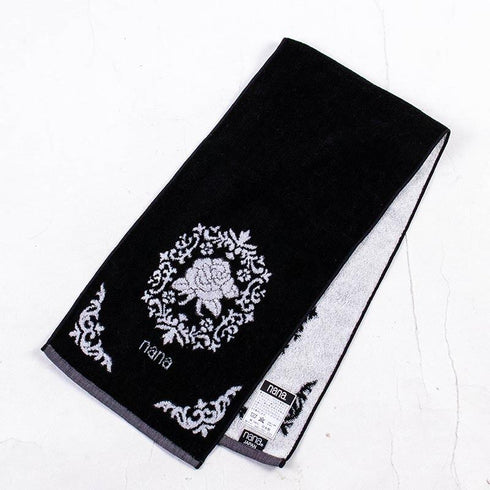 タオル 横浜ナナ 湘南ナナ NANA フェイスタオル ハーフ ローズ3柄 クロシロ nn-fth12-O