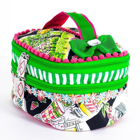 バッグ TUNIC タフタインクジェットプリント ガーデンパーティーの2段バニティBag クロ 17434-A