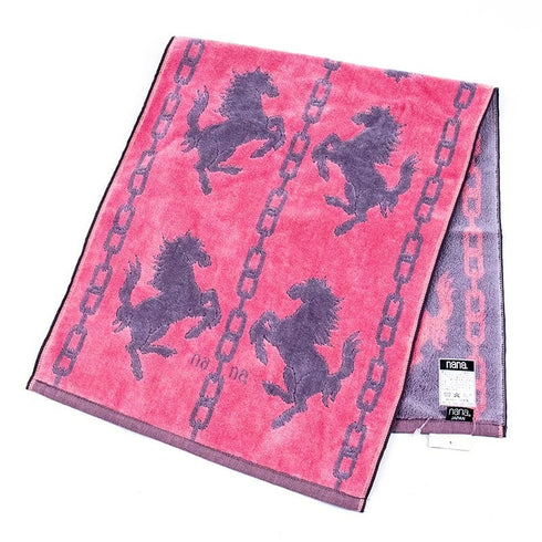 タオル 横浜ナナ 湘南ナナ NANA フェイスタオル ホース ピンクグレー nn-ft25-E