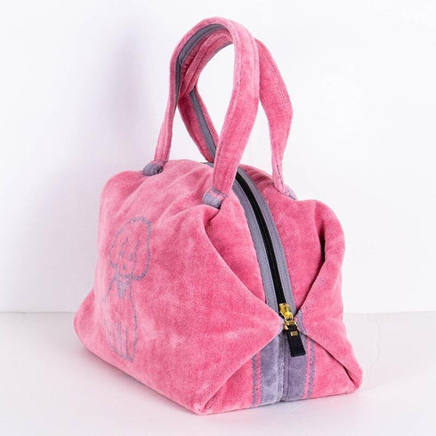 バッグ 横浜ナナ NANA ボストンバッグ プードル柄 ピンクグレーライン nn-btm64-B