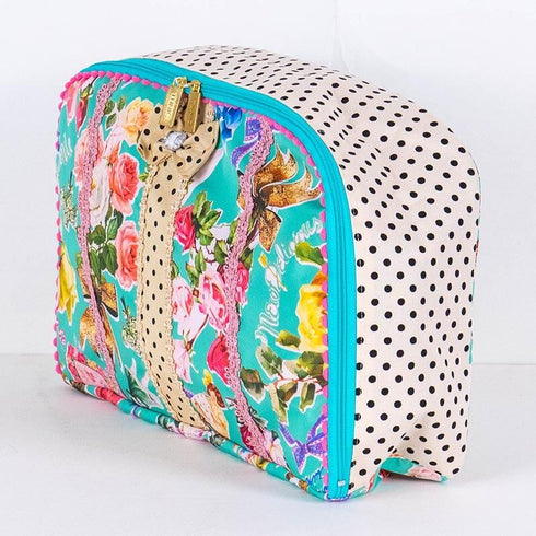 バッグ TUNIC タフタインクジェットプリント ゴールドリボンのランジュケース ブルー 17430-A