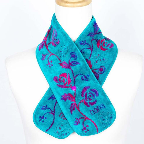 マフラー 横浜ナナ NANA ボタン付きナロータオルマフラー ローズパピヨン ターコイズブルー多色 nn-tmf8-D