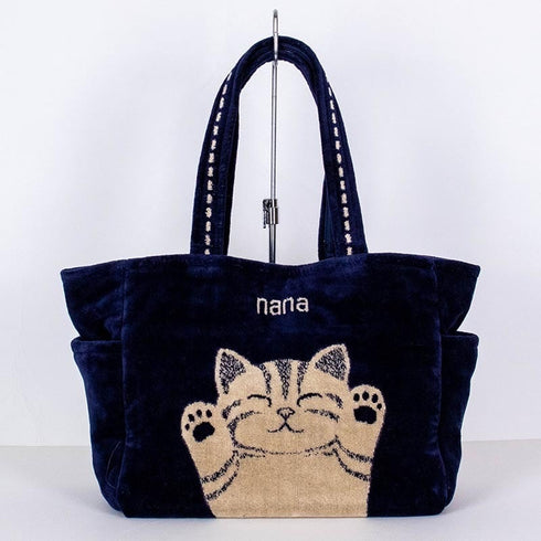 バッグ 横浜ナナ 湘南ナナ NANA 湘南バッグ バンザイネコ 紺ベージュ nn-sn14A