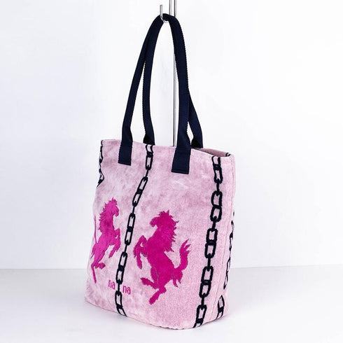 バッグ 横浜ナナ NANA ショルダーバッグ ホース柄 ピンクチェリーピンク紺 nn-sb30