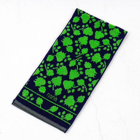 タオル 横浜ナナ 湘南ナナ NANA フェイスタオル ハーフ ローズ2柄 紺ライトグリーン  nn-fth11-Z