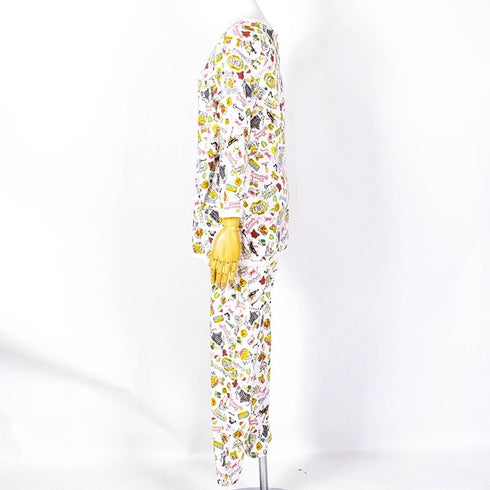 【セール】パジャマ TUNIC パターンメッシュ・パリ 8分袖袖トレーナ―パジャマ フリーサイズ SSS-23408-A