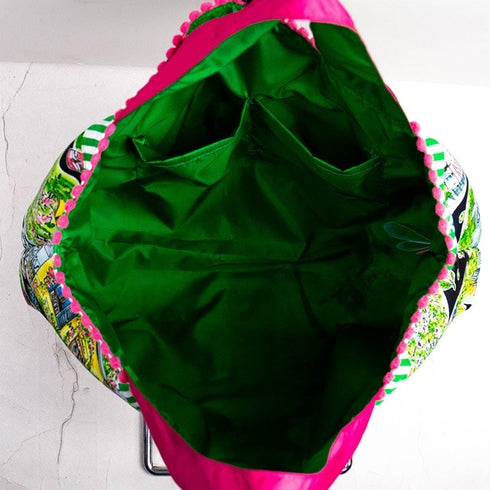 バッグ TUNIC タフタインクジェットプリント ガーデンパーティーのBag クロ 17433-A