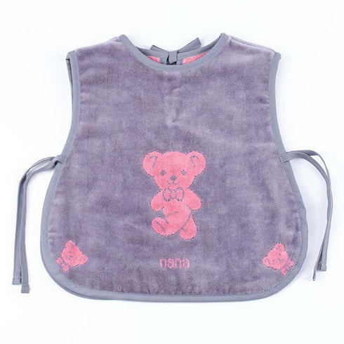 子供エプロン 横浜ナナ NANA 子供前掛け ベア グレーピンク nn-kep1D