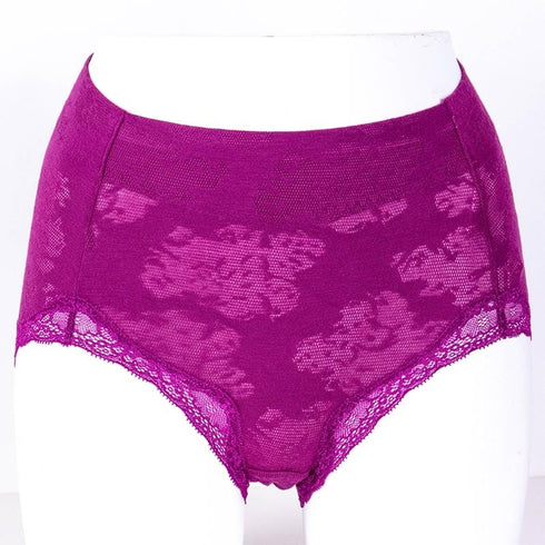 ショーツ 下着 TUNIC モダールメッシュ/プレミアムスムージー キレイフィットショーツ パープル 2136M-E