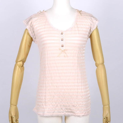 フレンチシャツ 下着 TUNIC【定番】 サッカーボーダー フレンチシャツ ベージュ 9447-C