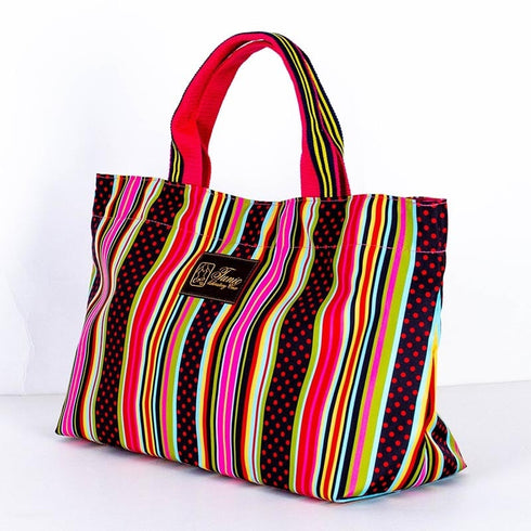 バッグ TUNIC タフタ転写プリントバービーストライプのミニBag マルチボーダー 18162-A