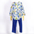 【セール】パジャマ TUNIC 80シルキーローンサッカー・水玉パーム 長袖全開パジャマ フリーサイズ ブルー AWS-26090-A