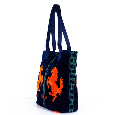 バッグ 横浜ナナ 湘南ナナ NANA H1バッグ ホース 紺オレンジブルー nn-H1-27E