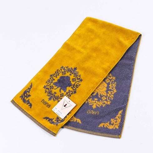 タオル 横浜ナナ NANA フェイスタオル ハーフ ローズ3 イエローグレー nn-fth12-G