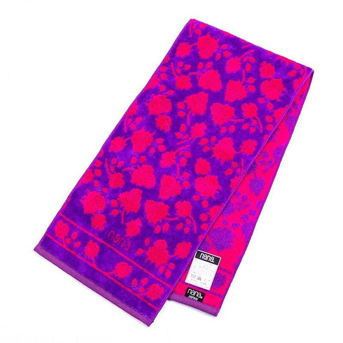 タオル 横浜ナナ 湘南ナナ NANA フェイスタオル ハーフ ローズ2柄 パープルチェリーピンク nn-fth11-AF