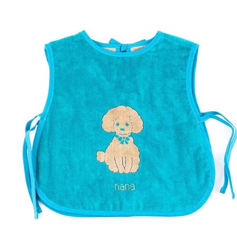 子供エプロン 横浜ナナ NANA 子供前掛け プードル ターコイズブルーベージュ nn-kep4D