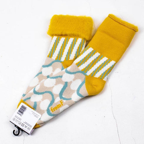 ソックス fromF モコモコソックス コーヒー マスタード サイズM 36-38 (22.5ー25cm)TV086MMD
