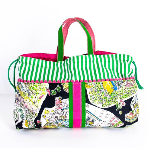 バッグ TUNIC タフタインクジェットプリント ガーデンパーティーのバッグinBag クロ 17435-A