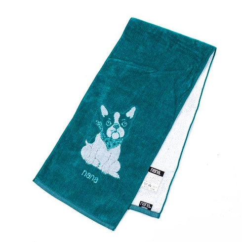 タオル 横浜ナナ 湘南ナナ NANA フェイスタオル ハーフ フレンチブルドッグ座 グリーンシロ nn-fth6-F