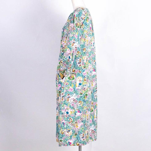 ネグリジェ TUNIC 60接結・小花メルヘン ヨーク半開ネグリジェ グリーン フリーサイズ 26401-C