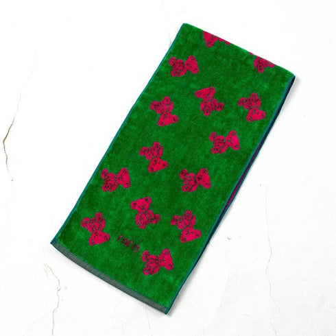 タオル 横浜ナナ 湘南ナナ NANA フェイスタオル ハーフ ナナベア柄 グリーンピンク nn-fth3-I