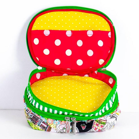 バッグ TUNIC タフタインクジェットプリント ガーデンパーティーの2段バニティBag クロ 17434-A