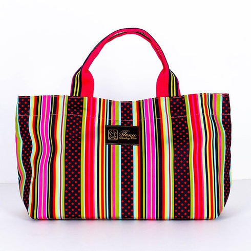 バッグ TUNIC タフタ転写プリントバービーストライプのミニBag マルチボーダー 18162-A