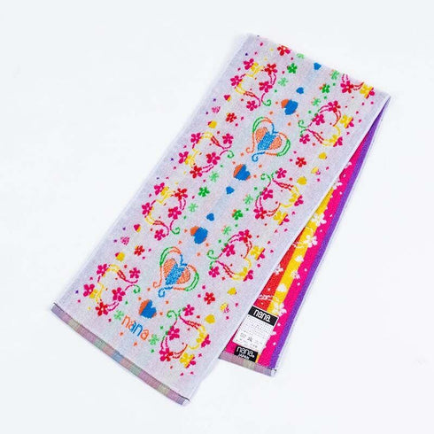 タオル 横浜ナナ 湘南ナナ NANA フェイスタオル ハーフ ハートフラワー シロ多色 nn-fth18-K