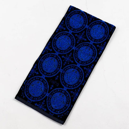 タオル 横浜ナナ 湘南ナナ NANA フェイスタオル ハーフ アクア柄 紺ブルー nn-fth38-G