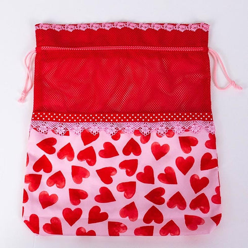 ポーチ TUNIC タフタ転写プリント+綿プリント サボテンハートのヒール巾着 ハート 18158-B