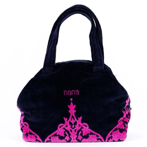 バッグ 横浜ナナ NANA ボストンバッグ中 インディア柄 クロピンク nn-btm50-F