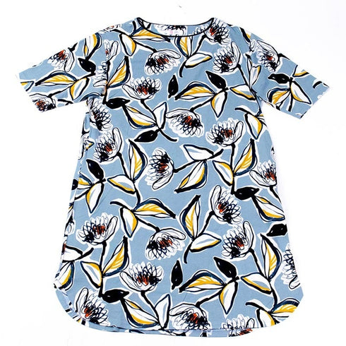 【セール】ワンピース TUNIC OTHER・6分袖チュニックワンピース ブルー フリーサイズ SSS-43919-A