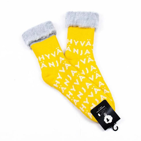 ソックス fromF モコモコソックス ヒューパイバンセトコア!/良い1日を! マスタード サイズL 40-42 (26ー28.5cm)TV056LC