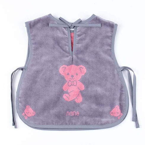 子供エプロン 横浜ナナ NANA 子供前掛け ベア グレーピンク nn-kep1D