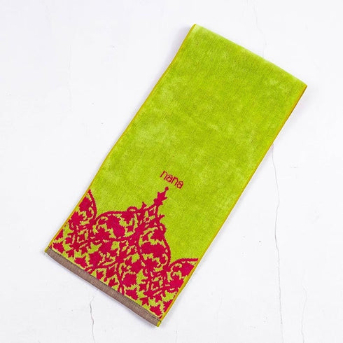 タオル 横浜ナナ 湘南ナナ NANA フェイスタオル ハーフ インディア柄 イエローオレンジ nn-fth26-G