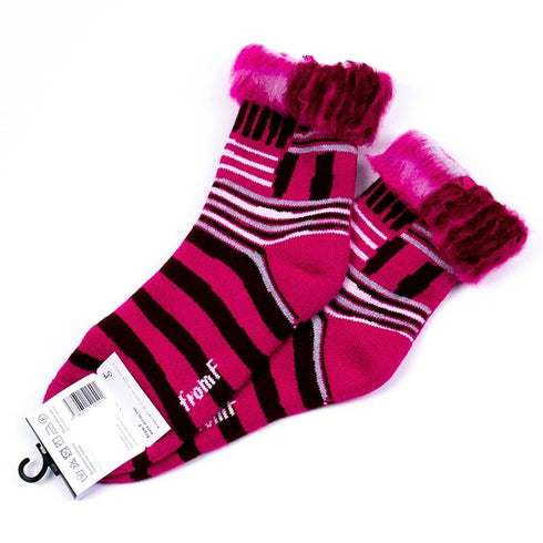 ソックス fromF モコモコソックス ビーバンティーリ/線のスタイル ピンク サイズM 36-38 (22.5ー25cm)TV073M-PK