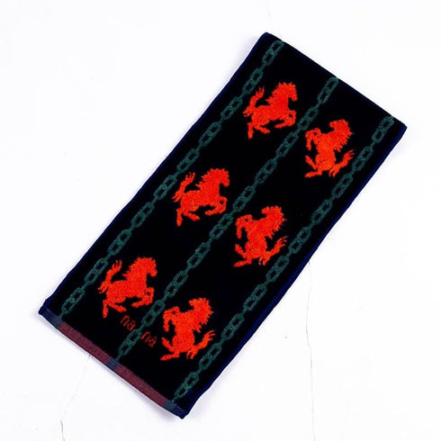 タオル 横浜ナナ 湘南ナナ NANA フェイスタオル ハーフ ホース柄 紺オレンジグレー nn-fth32-K