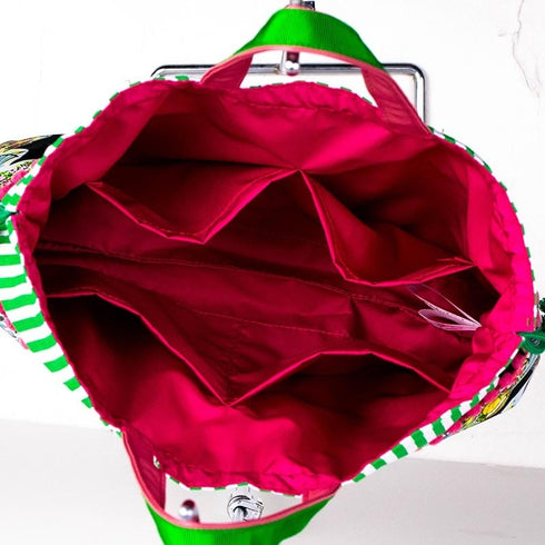 バッグ TUNIC タフタインクジェットプリント ガーデンパーティーのバッグinBag クロ 17435-A