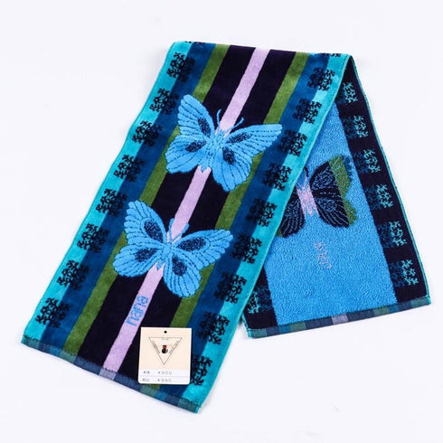 タオル 横浜ナナ 湘南ナナ NANA フェイスタオル ハーフ B蝶 ブルー nn-fth1-B
