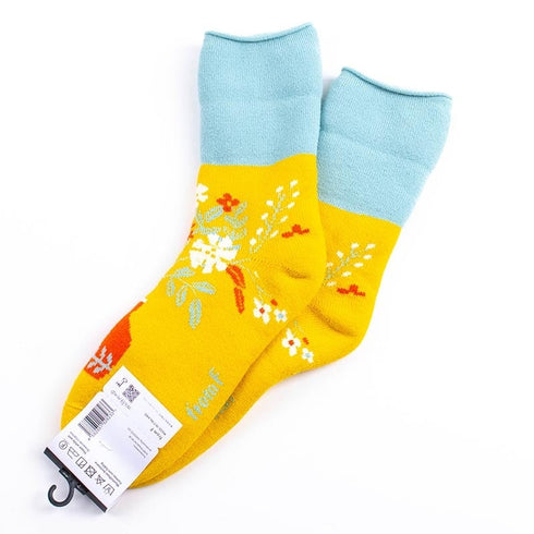 ソックス fromF モコモコソックス ヘデルマ/果物 マスタード サイズM 36-38 (22.5ー25cm)TV097MMD