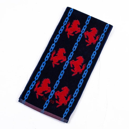 タオル 横浜ナナ 湘南ナナ NANA フェイスタオル ハーフ ホース柄 紺アカブルー nn-fth32-I